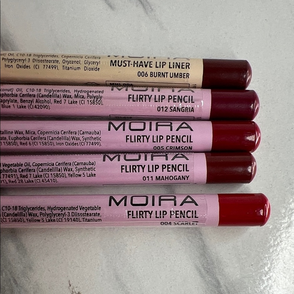 Moira Flirty Lip Pencil Set - Reds & Berry Shades
